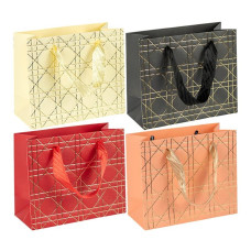 Пакет подарунковий 23х10х18 см горизонтальний з тисненням фольгою HL-108/DF-355S (124924)