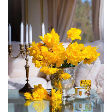 Алмазна мозаїка "Жовті нарциси", 30*40см, на рамці, в кор.31*41*2,5см, ТМ Dreamtoys S20045