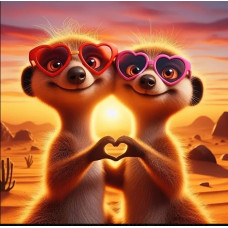 Алмазна мозаїка "Закохані сурікати", 20*20см, на рамці, в кор. 21*21*2,5см, ТМ Dreamtoys S10344