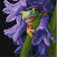 Набір для розпису по номерах "Жабеня під дощем" 40х40см KHO6875