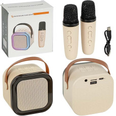 Бездротова система Караоке Колонка LED + 2 Мікрофони з функцією зміни голосу K12-2 (121639)