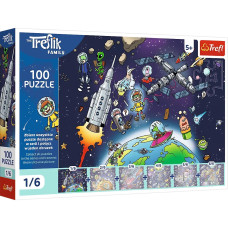 Пазли "100 UFT" The Treflik Family Сонячна система -  Трефлінка у космосі 1/6 Trefl