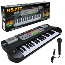 Піаніно арт. HS777A (24шт/2) мікрофон. 37 клавіш, 8 тембрів, 8 ритмів, 4 ударні звуки, 22 демо, р-р 50*18**6 см, короб. 58*8,5*21,5см