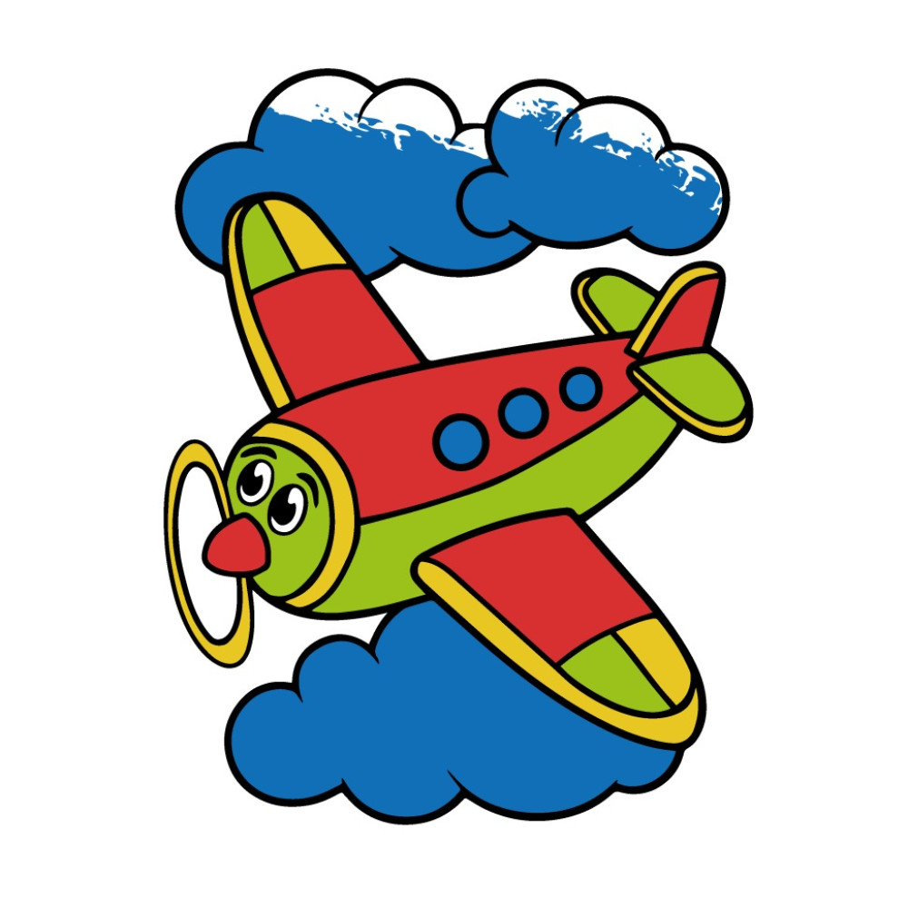 Набір для розмальовки з пальчиковими фарбами "Літачок" 25x25 см (15629-AC)