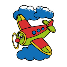 Набір для розмальовки з пальчиковими фарбами "Літачок" 25x25 см (15629-AC)