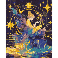 Набір для розпису "Таємниці зоряного сяйва" з металізованими фарбами 40x50 см 10187-AC