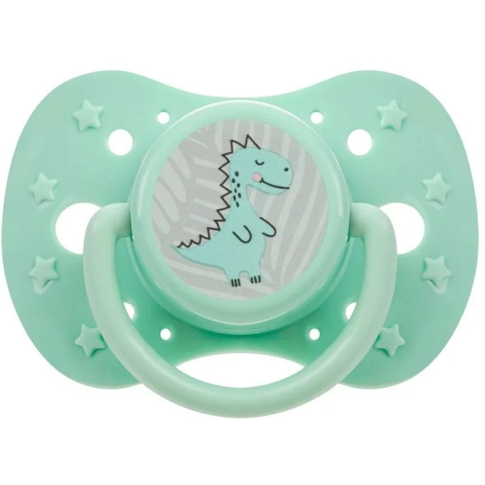 Пустушка силіконова симметрична 6m+ Діно A0588