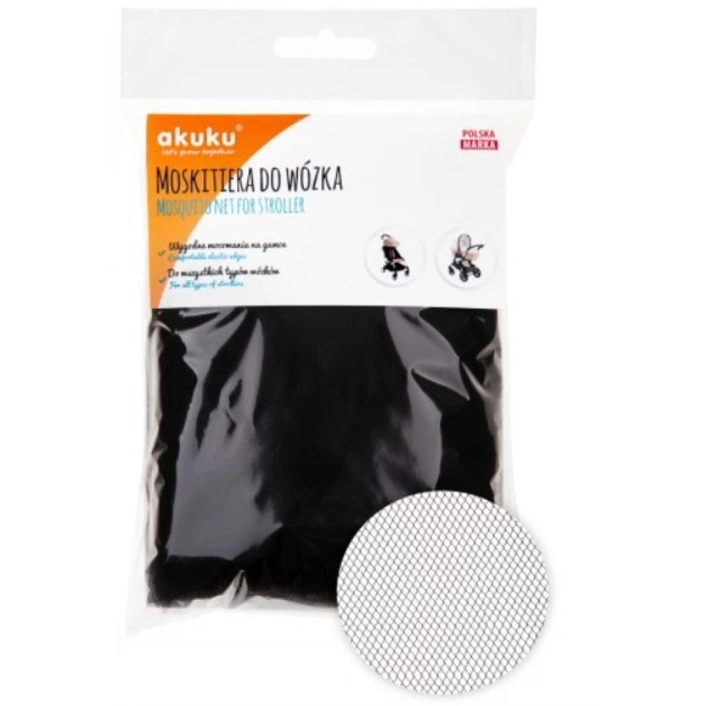 Москітна сітка універсальна для візочків 95 x 60 x 20 cm чорна A0446