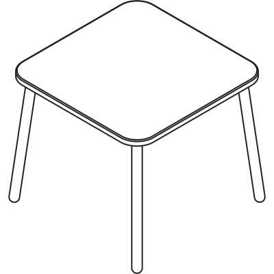 Столик ARINWOOD Зайчик Сірий 600×600 вис 520 мм 04-1GRAY