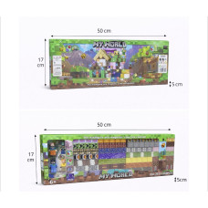 Магнітний Конструктор Minecraft модель 3611 на 209 деталів, у комплекті 4 фігурки; світлова стрічка; зброя в подарунок.