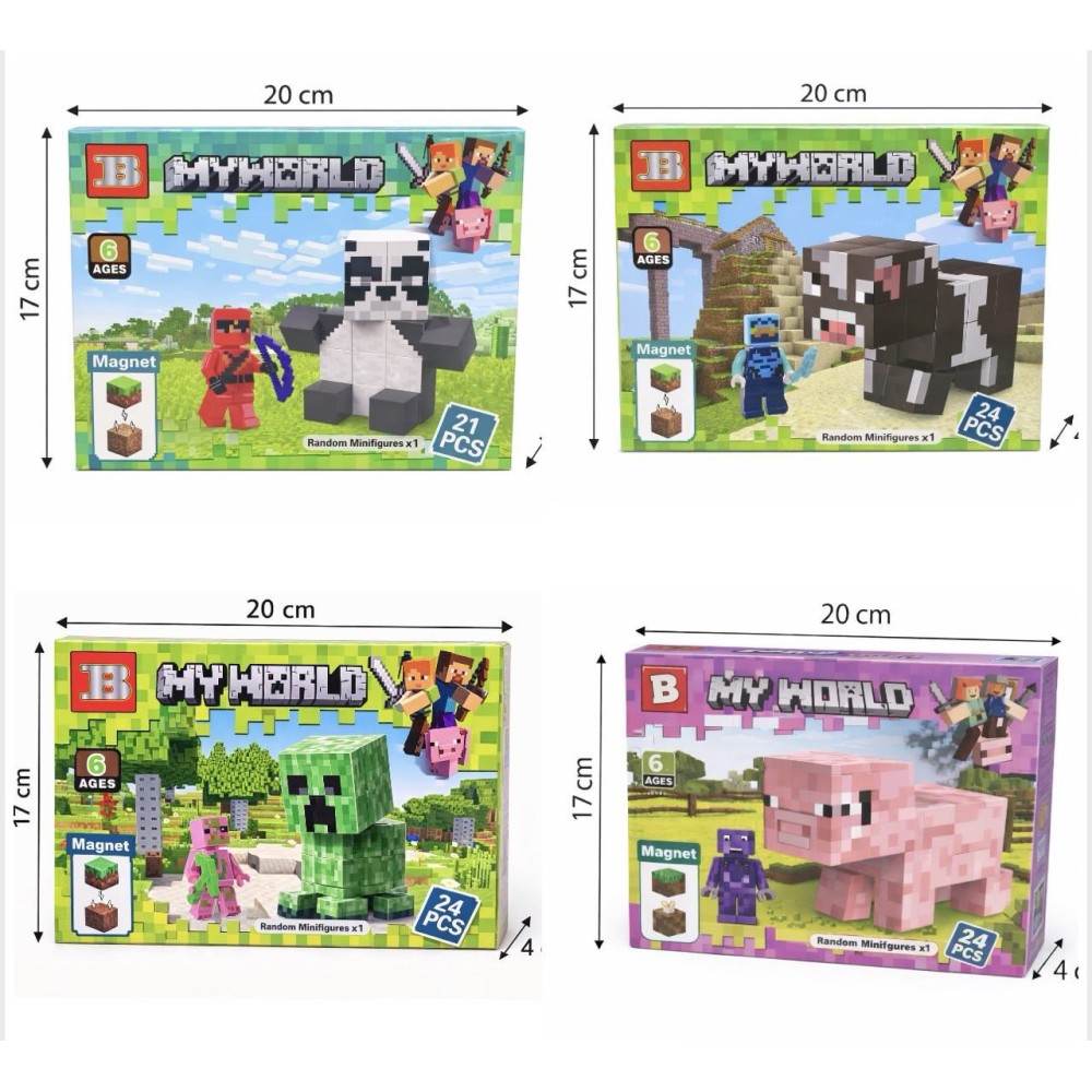 Магнітний Конструктор Minecraft модель 3802 на 24 деталі