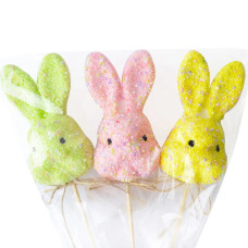 Пасхальні зайці на паличці набір 3 шт 375820