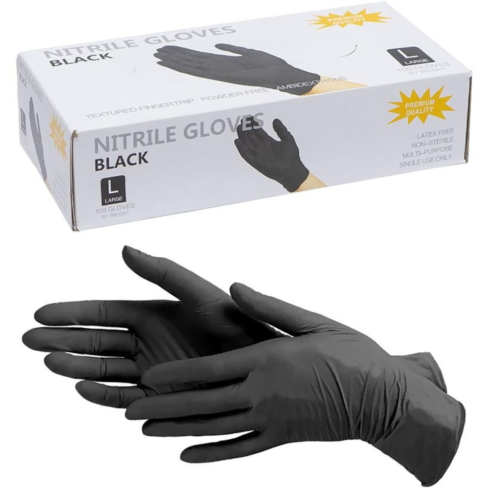 Рукавички одноразові вініл/нітрил "L" Чорні BD-8L (117981)