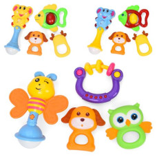 Брязкальце A888-177-183 (96шт) набір 4шт, від 8см, текстурні деталі, 2 види, у пакеті, 22,5-25-6см