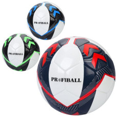 М'яч футбольний EV-3377F (12шт) розмір 5, PU 3,5мм, ламінований, 400-420г, 3 кольори, у пакеті