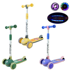 Самокат дитячий 3-х коліс SC817 (6шт) 3 кольори, 2 колеса, PU світло, заднє пластик,у кор