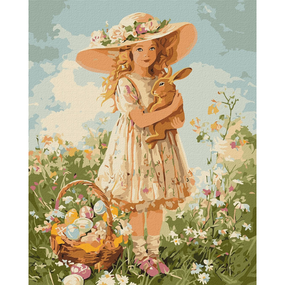 Набір для розпису по номерах "Дівчинка з кроликом" 40х50см KHO5187