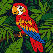 Набір для розпису по номерах  для дітей "Яскравий папужка" 25х25см KHO6297