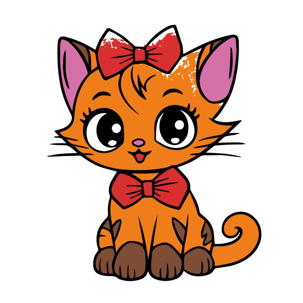 Набір для розмальовки з пальчиковими фарбами "Киця з бантиком" 25x25 см 15634-AC