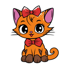 Набір для розмальовки з пальчиковими фарбами "Киця з бантиком" 25x25 см 15634-AC