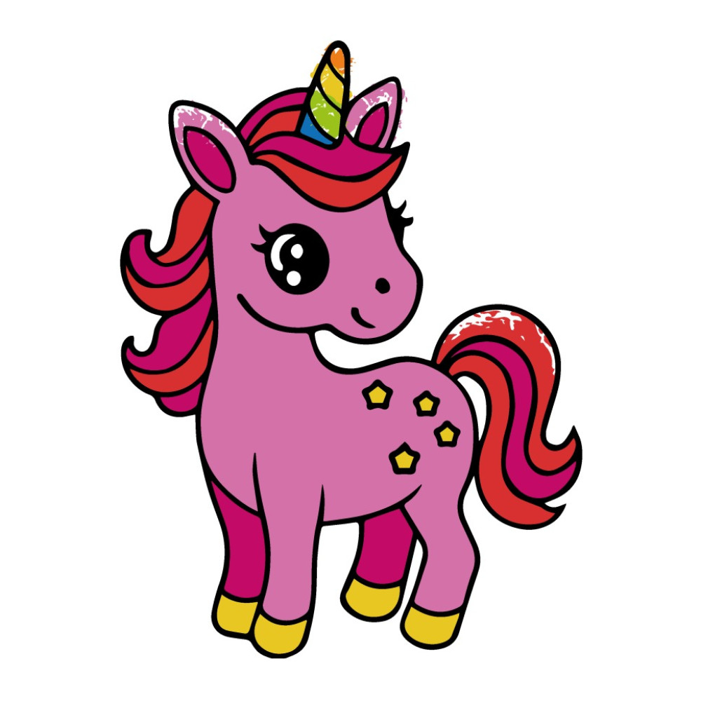 Набір для розмальовки з пальчиковими фарбами "Коник одноріжка" 25x25 см 15633-AC