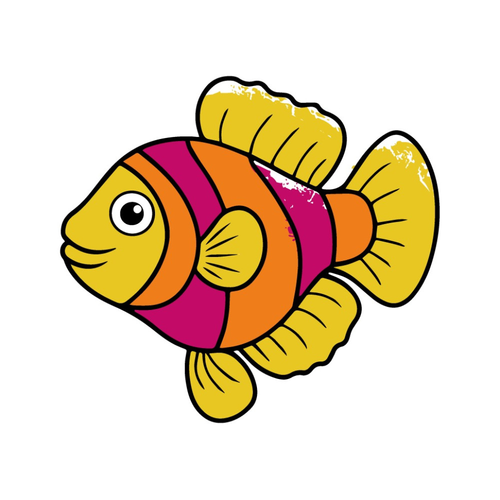 Набір для розмальовки з пальчиковими фарбами "Смугаста рибка" 25x25 см 15623-AC