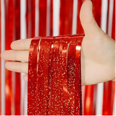 Декоративна шторка для фотозони - голограма червона 1x2м 13065