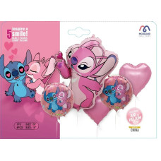 Набір фольгованих Куль (Китай) Стіч Енджел цілунок 16405