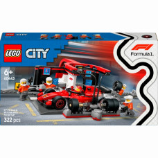 Конструктор Піт-стоп і піт-екіпаж F1® з болідом Ferrari 322 дет LEGO City L60443