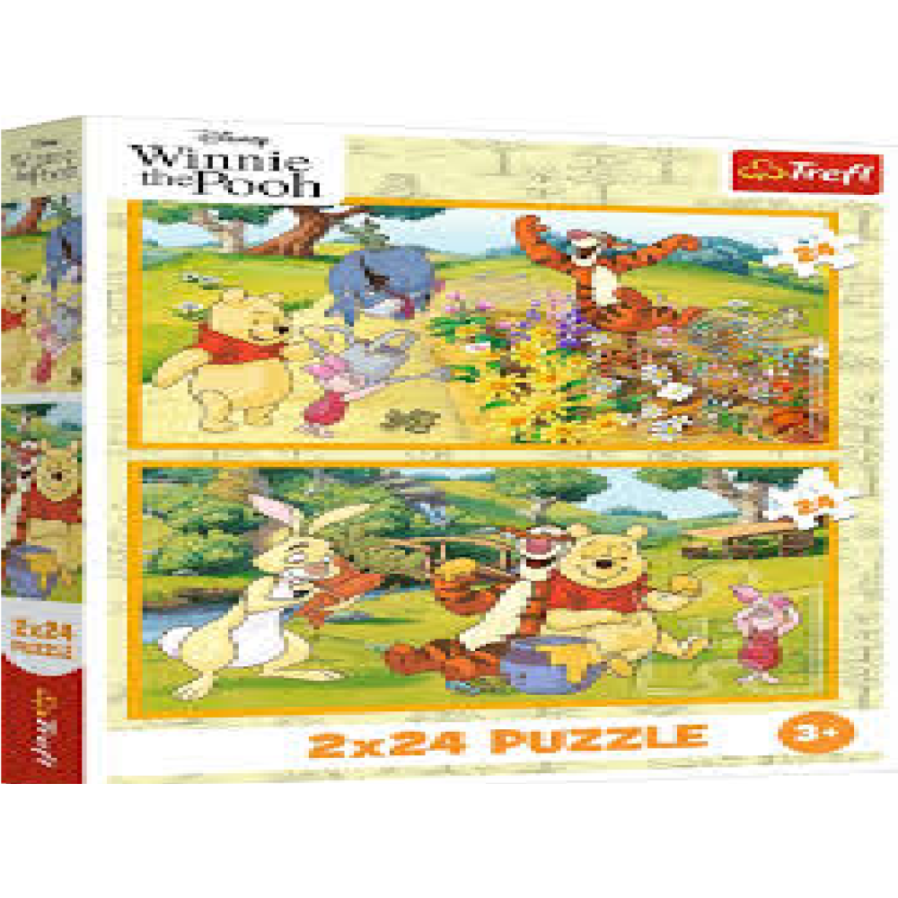 44363 Trefl Пазли "2x24" Disney Winnie the Pooh День у саду