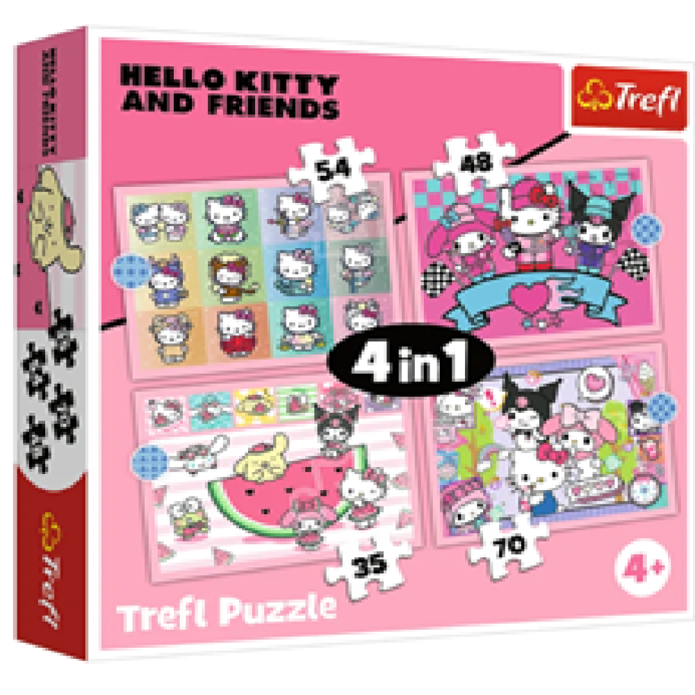 47029 Trefl Пазли "4in1 (35, 48, 54, 70)" Hello Kitty Солодкі пригоди
