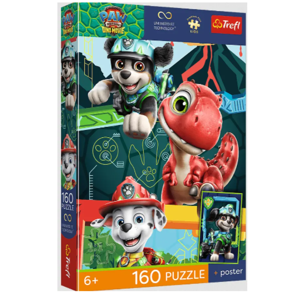 54344 Trefl Пазли "160 UFT Premium Plus Kids" PAW PATROL Пригоди Діно. THE DINO MOVIE