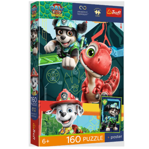 54344 Trefl Пазли "160 UFT Premium Plus Kids" PAW PATROL Пригоди Діно. THE DINO MOVIE
