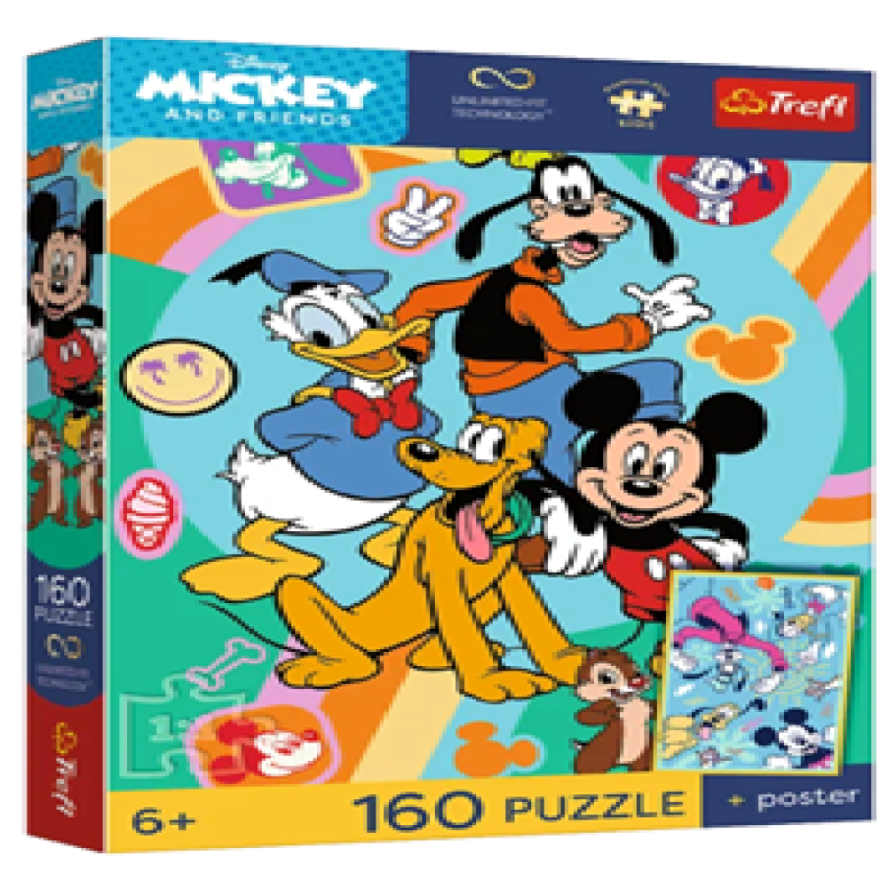 54405 Trefl Пазли "160 UFT Premium Plus Kids" Disney Mickey Mouse and Friends Час Міккі та друзів