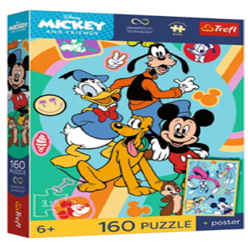 54405 Trefl Пазли "160 UFT Premium Plus Kids" Disney Mickey Mouse and Friends Час Міккі та друзів