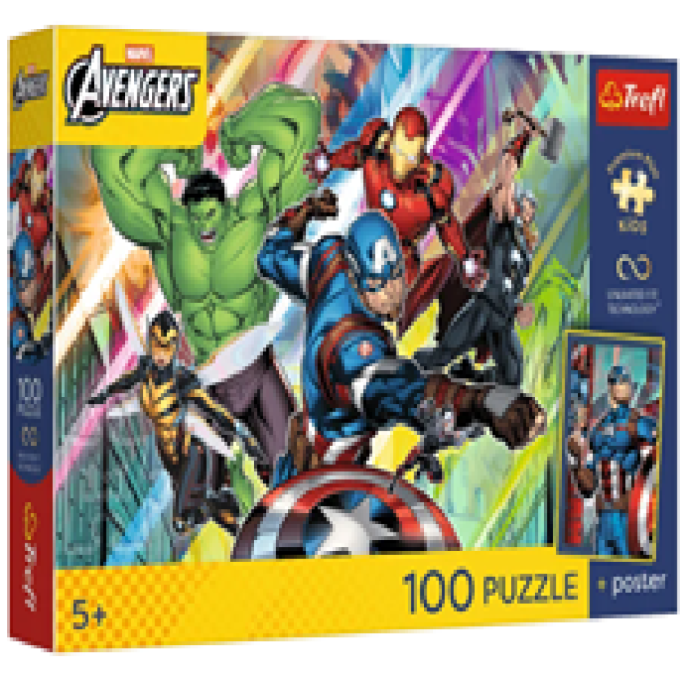65524 Trefl Пазли "100 UFT Premium Plus Kids" Disney Marvel The Avengers Потужність та сила