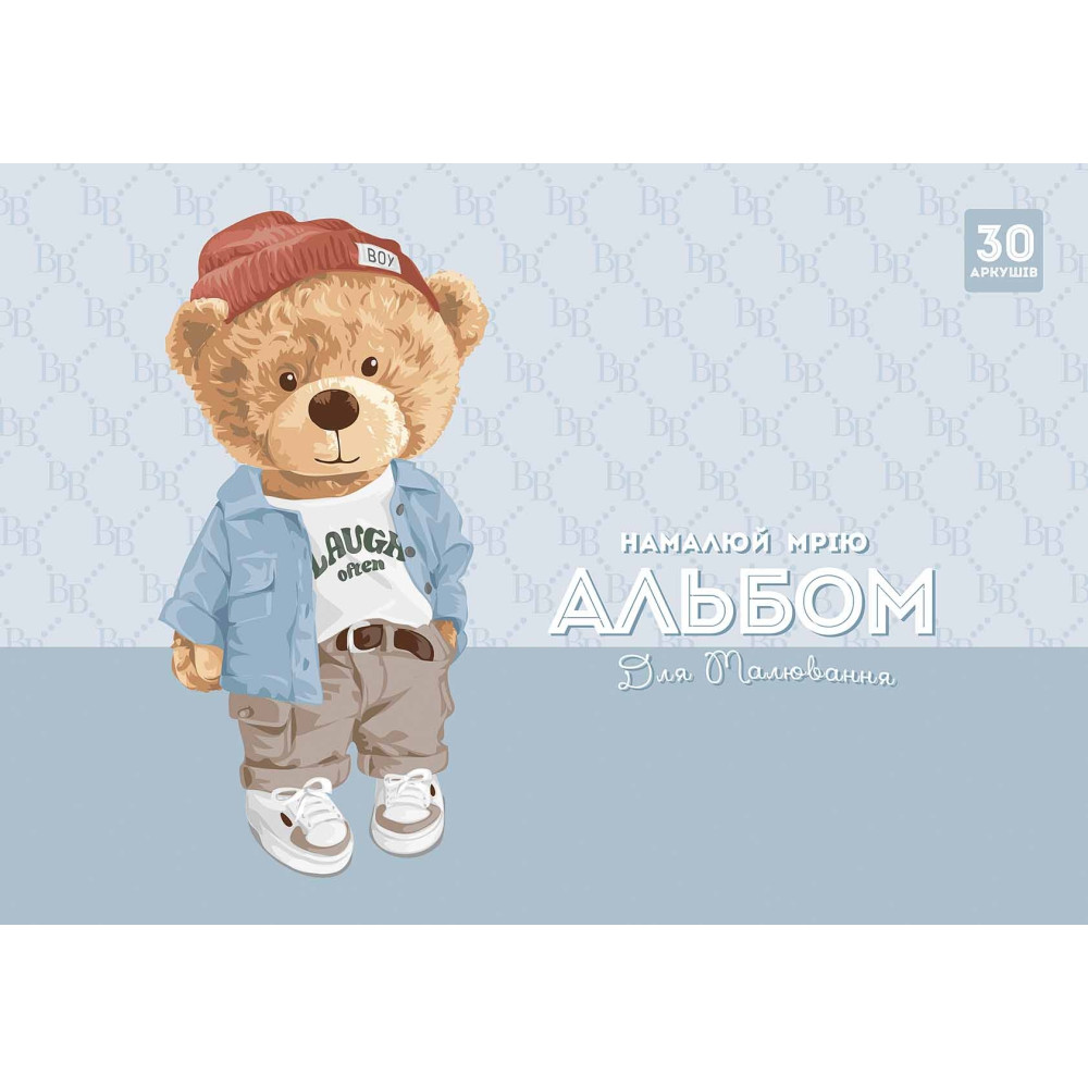 Альбом для малювання, склейка, 30арк 100г/м2 УФ-лак PB-GB-030-8527