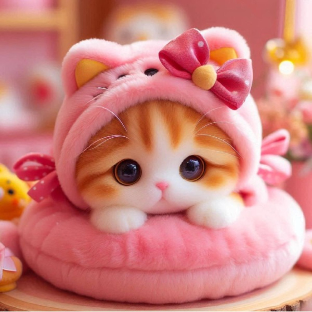 Алмазна мозаїка "Грайливе кошеня" S10234 ТМ Dreamtoys, 20х20 см, на рамці, 21х21х2,5см, в коробці