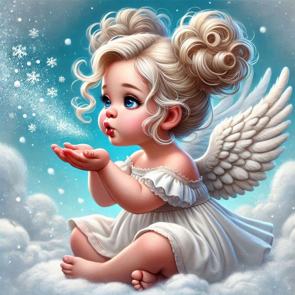 Алмазна мозаїка "На хмаринці" S10312 ТМ Dreamtoys, 20x20 см, на рамці, 21x21x2,5 см, в коробці