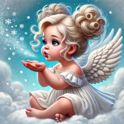 Алмазна мозаїка "На хмаринці" S10312 ТМ Dreamtoys, 20x20 см, на рамці, 21x21x2,5 см, в коробці