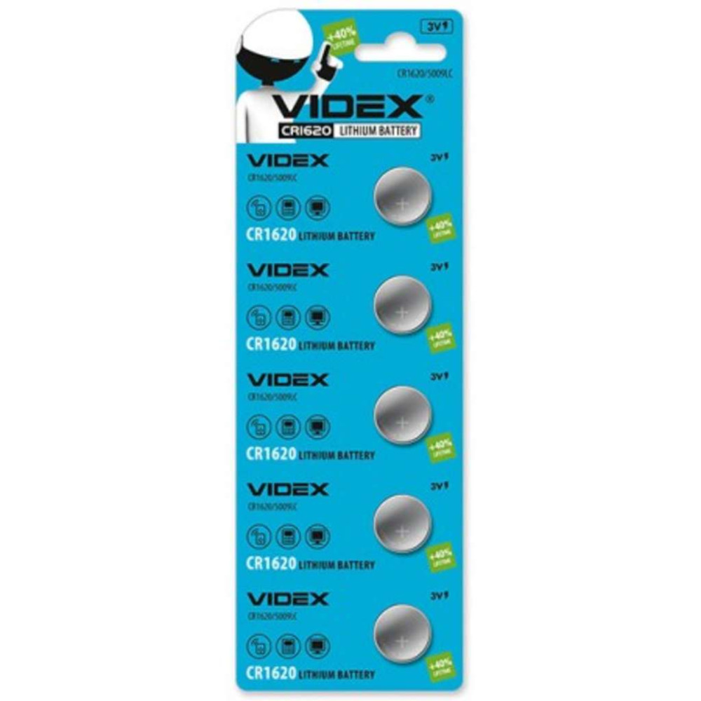 Батарейка Videx CR1620 ((ціна за штуку) 5pcs BLISTER CARD