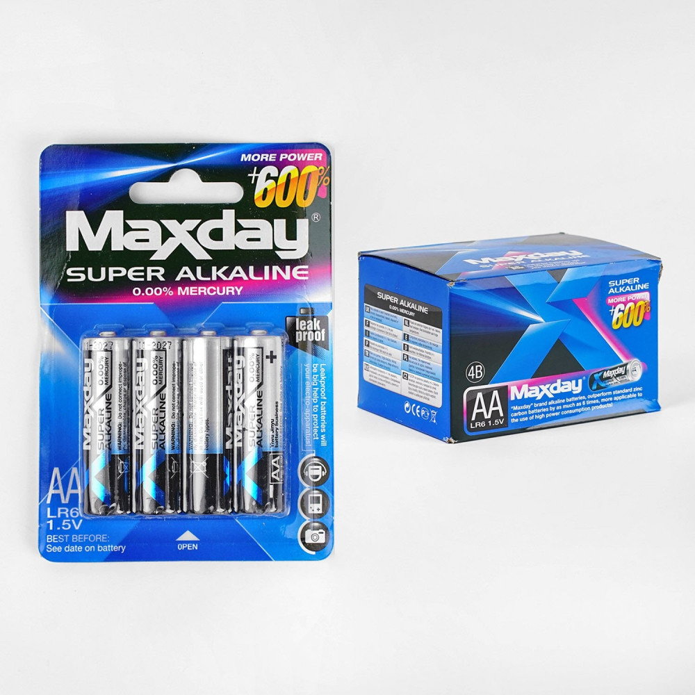 Батарейки “Maxday” C57143 Alcaline, пальчикові, АА 1,5V