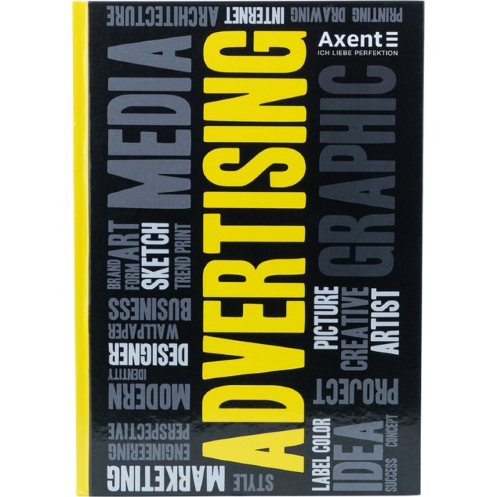 Блокнот Axent Colors А4 80 аркушів клітинка жовтий тверда обкладинка (8421-06-A)