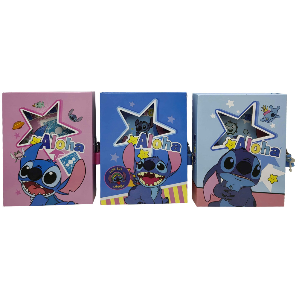 Блокнот на замочку кор. "Стіч" 13*16см, 50арк.,3в.