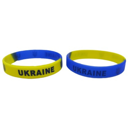 Браслет силіконовий "Україна" яскравий 202x12 мм (товщина 2мм) (100x50) 366-1