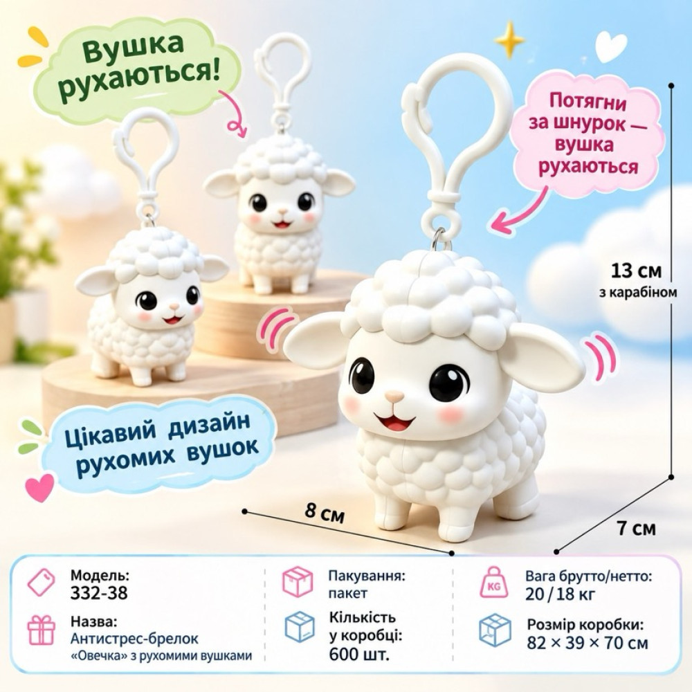 Брелок -антистрес Баранчик BT2109