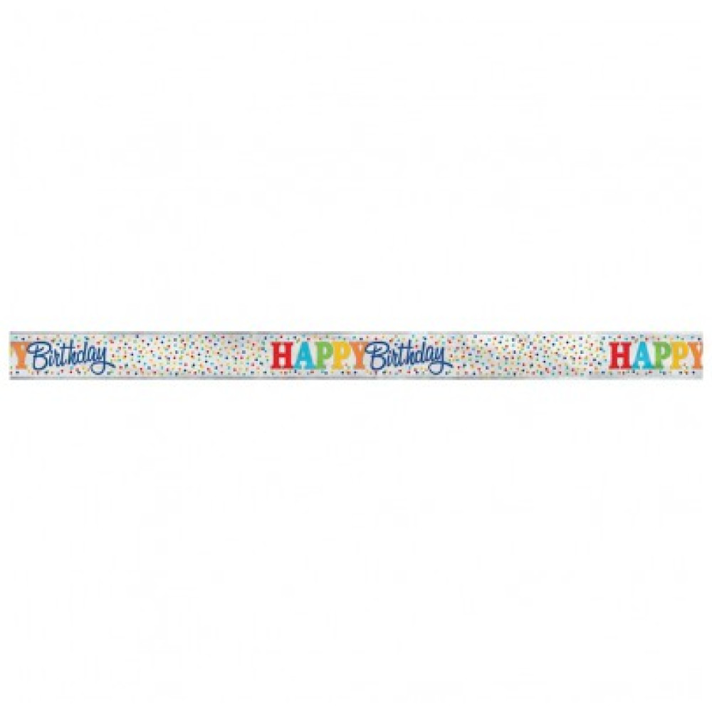 Декорація Банер Happy birthday кольор горох 3,65 м Поліетилен 58269 Unigue