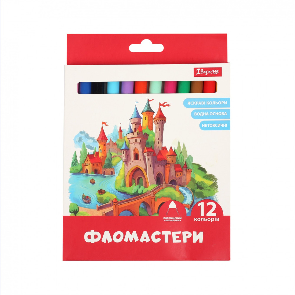 Фломастери 1Вересня 12 кольорів "Classic" 650593