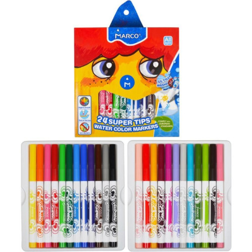 Фломастери 24 кольори "Super Washable" 1630/24CB MARCO (95487)