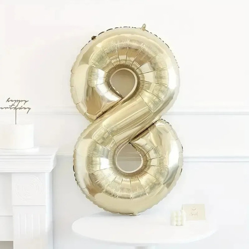 Фольгована цифра Китай під гелій (70 см) - "8" (айворі) 14305